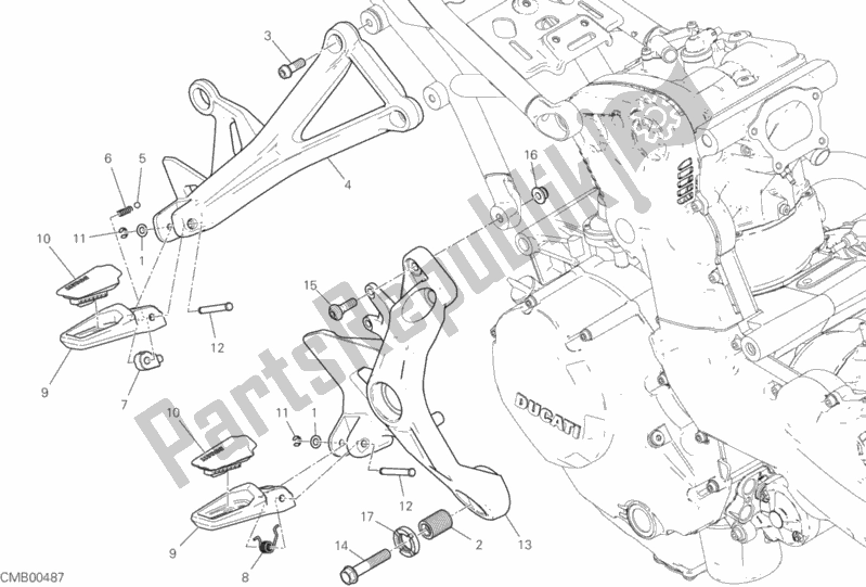 Wszystkie części do Podnó? Ki Prawe Ducati Monster 1200 S 2020